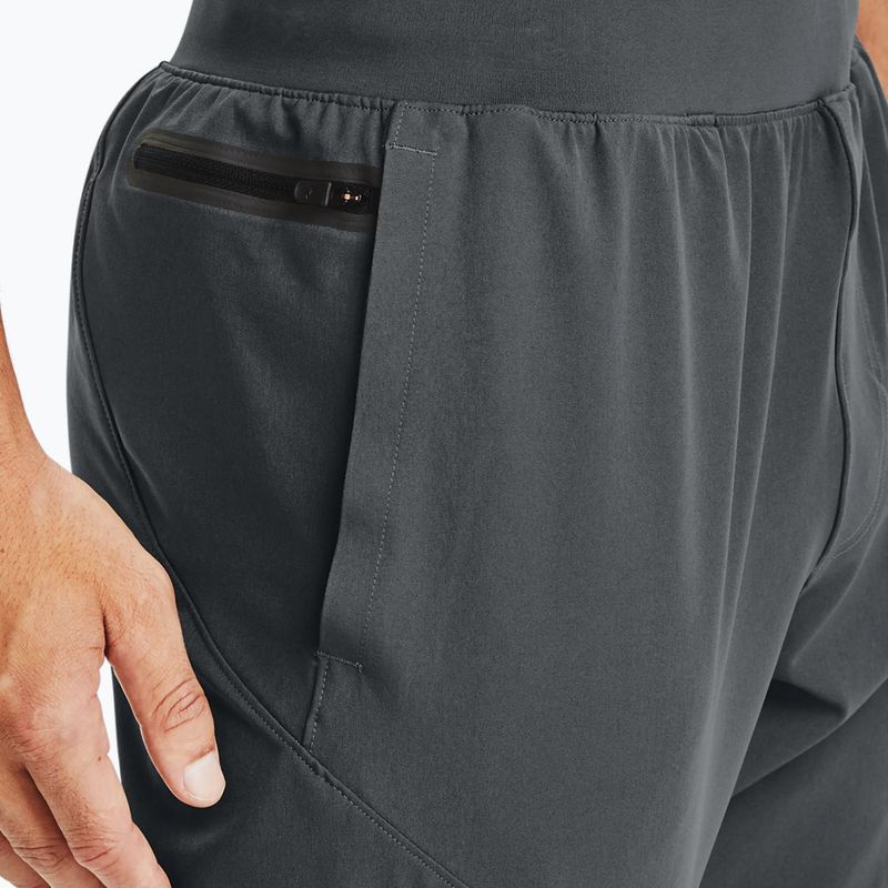 Pantaloni da allenamento Under Armour Unstoppable Tapered da uomo grigio pece/nero 3