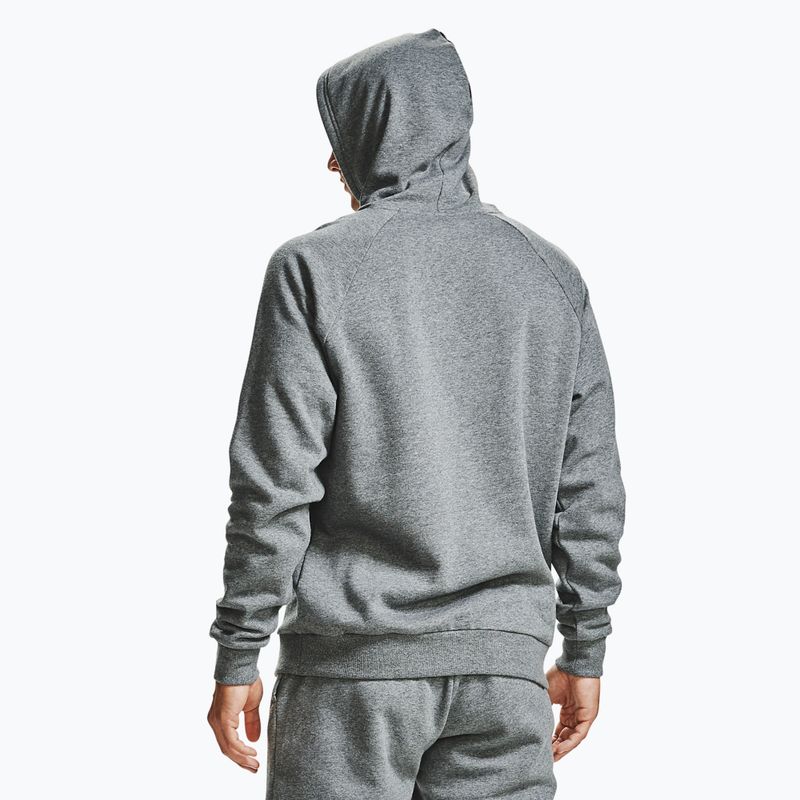 Felpa da uomo Under Armour Rival Hoodie grigio pece chiaro/onyx bianco 5