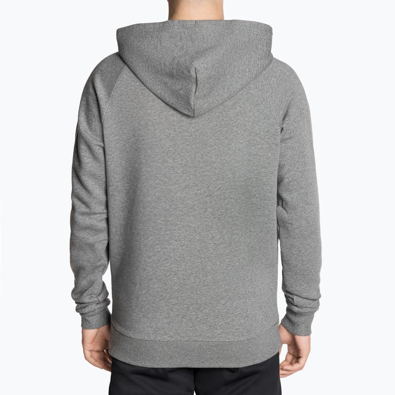 Felpa da uomo Under Armour Rival Hoodie grigio pece chiaro/onyx bianco 3