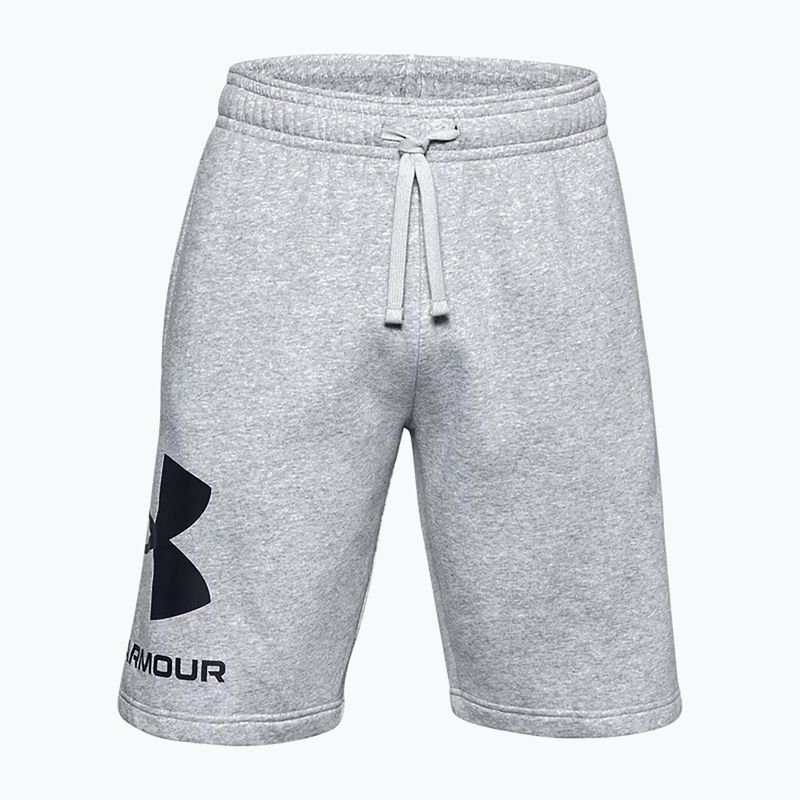 Pantaloncini da allenamento Under Armour Rival Fleece mod grigio chiaro/ nero da uomo 3