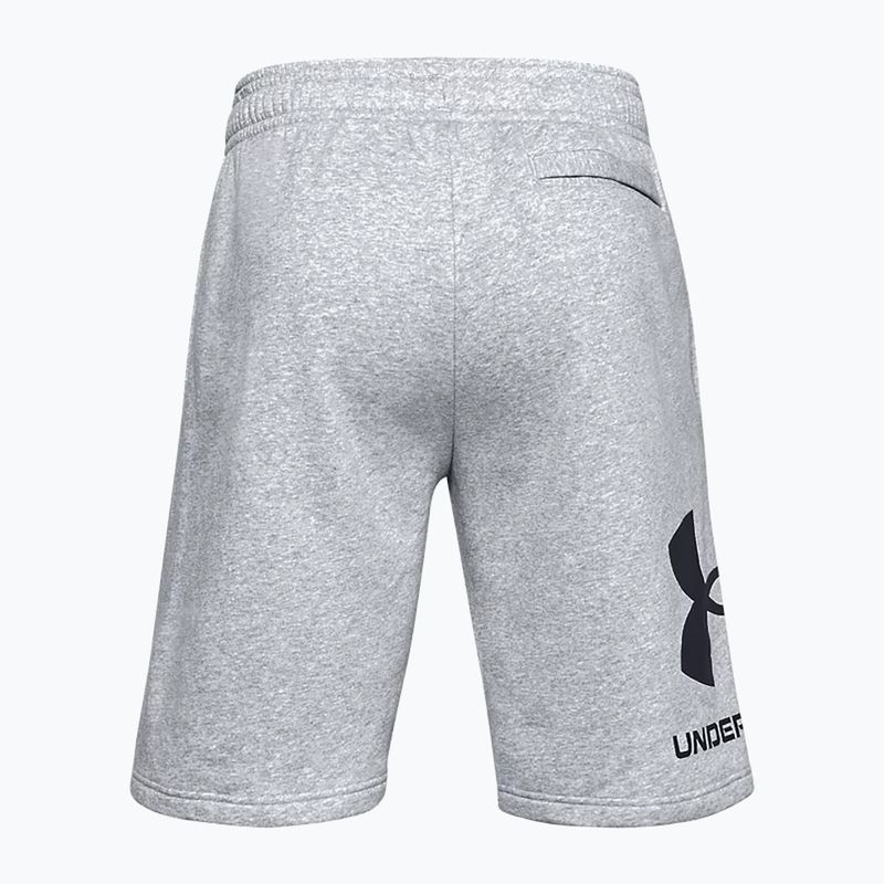 Pantaloncini da allenamento Under Armour Rival Fleece mod grigio chiaro/ nero da uomo 4