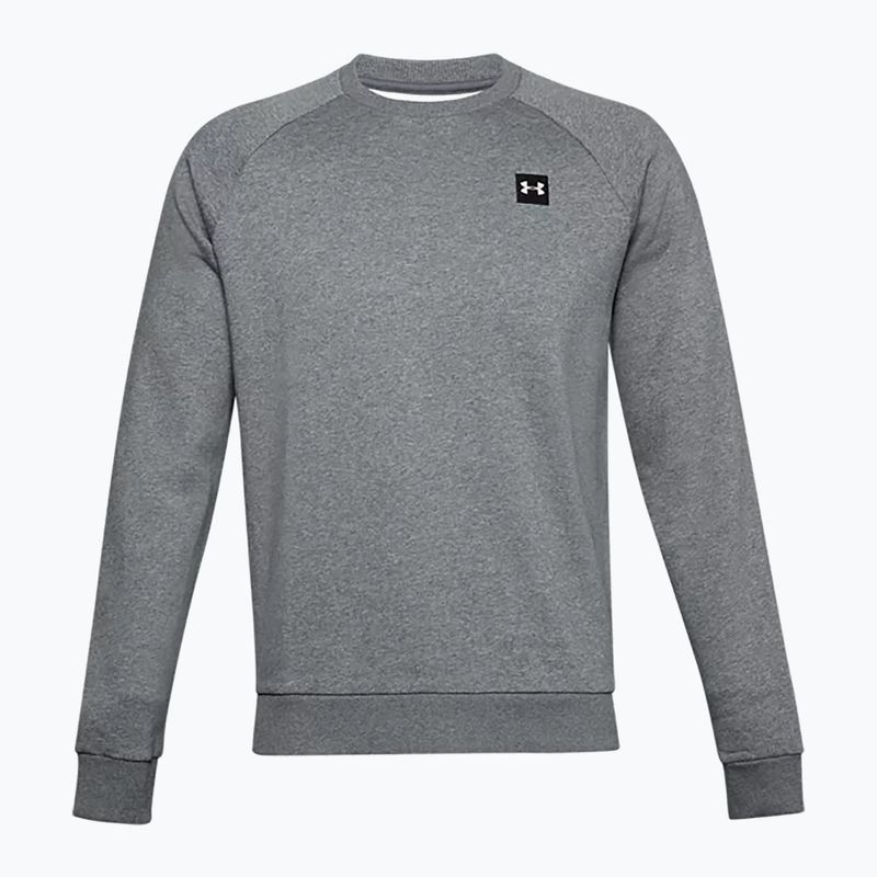 Felpa Under Armour Rival Fleece Crew Uomo grigio pece chiaro/onyx bianco 4