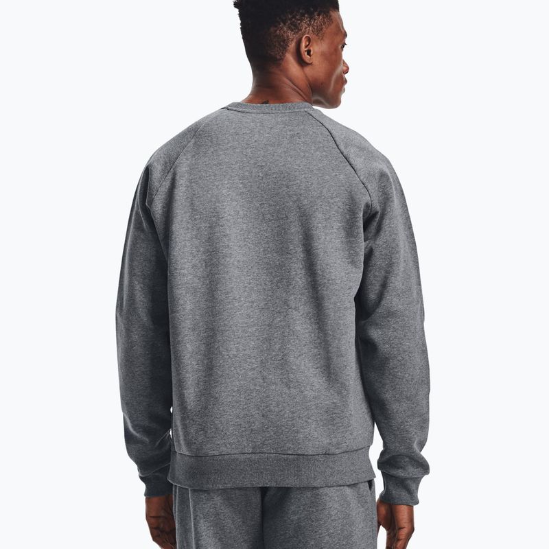 Felpa Under Armour Rival Fleece Crew Uomo grigio pece chiaro/onyx bianco 2