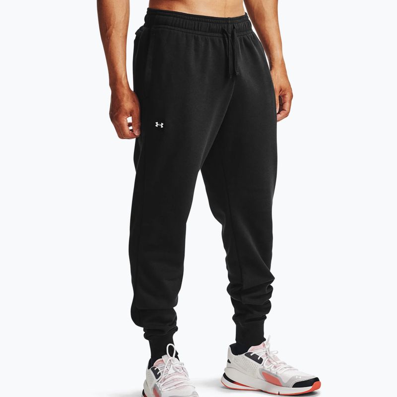 Under Armour Rival Fleece Joggers da uomo nero/bianco anice