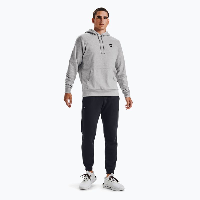 Felpa da uomo Under Armour Rival Hoodie mod grigio chiaro erica/nero 4