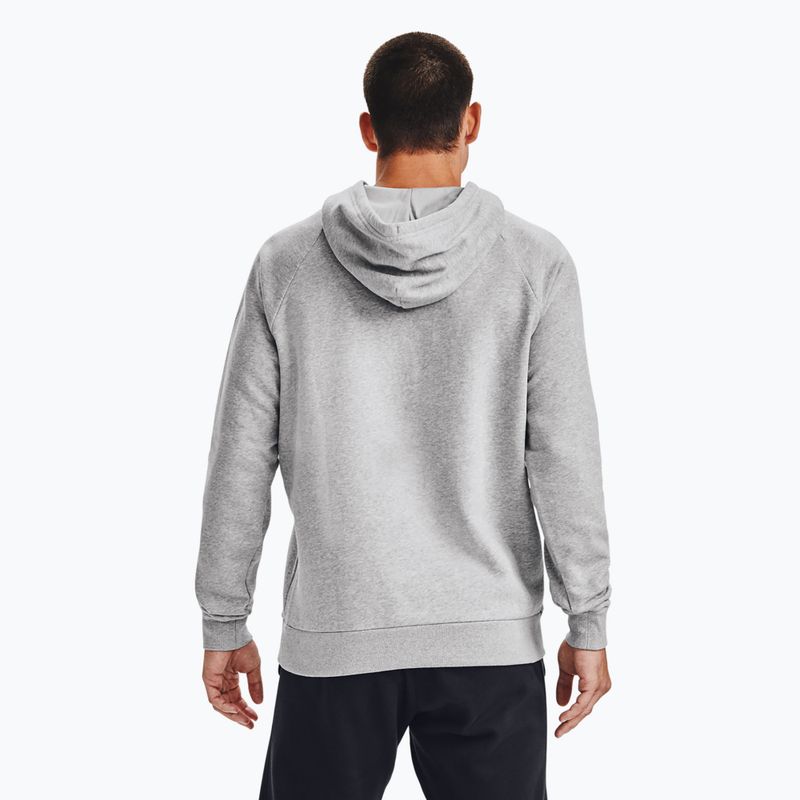 Felpa da uomo Under Armour Rival Hoodie mod grigio chiaro erica/nero 6