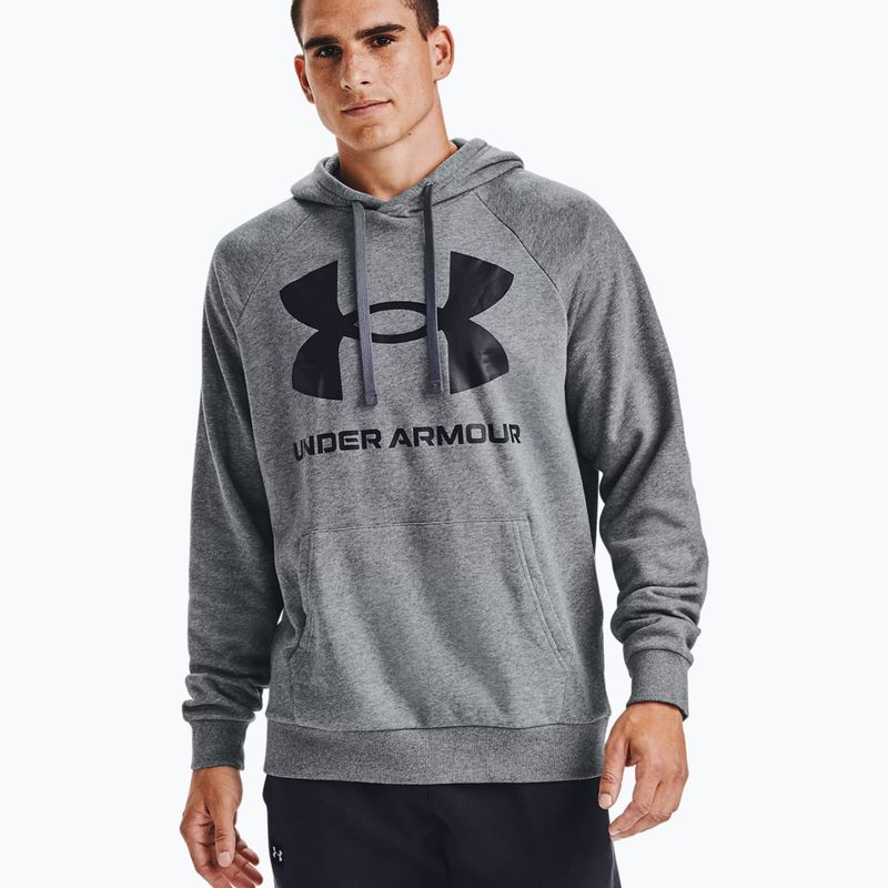 Felpa Under Armour Rival Fleece Big Logo HD pitch gray light heather/nero da uomo