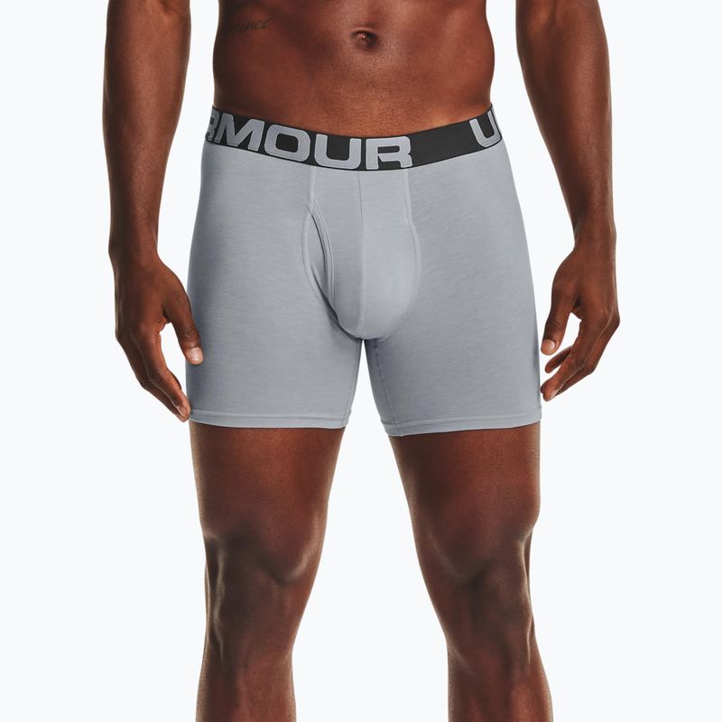 Under Armour Charged Cotton boxer uomo 6 In 3 pezzi grigio 8