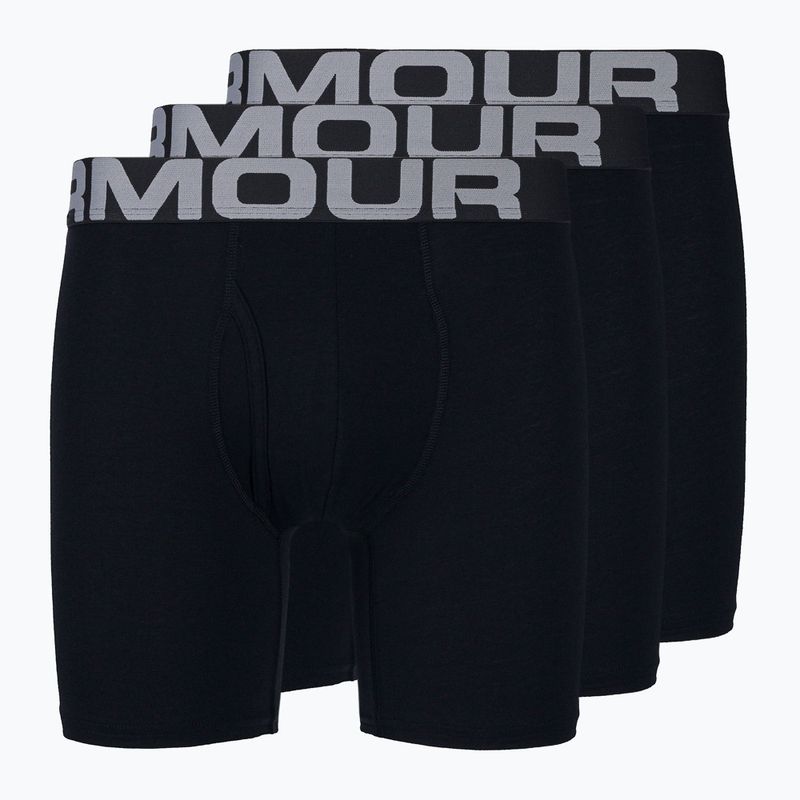 Under Armour Charged Cotton boxer uomo 6 In 3 pezzi nero/nero/nero