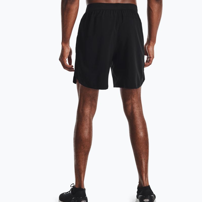 Under Armour Launch Sw 7'' pantaloncini da corsa da uomo nero/nero/riflettente 3