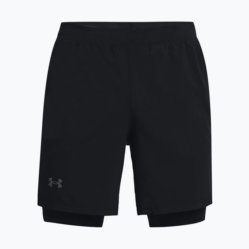 Under Armour Launch Sw 7'' 2N1 pantaloncini da corsa da uomo nero/nero/riflettente
