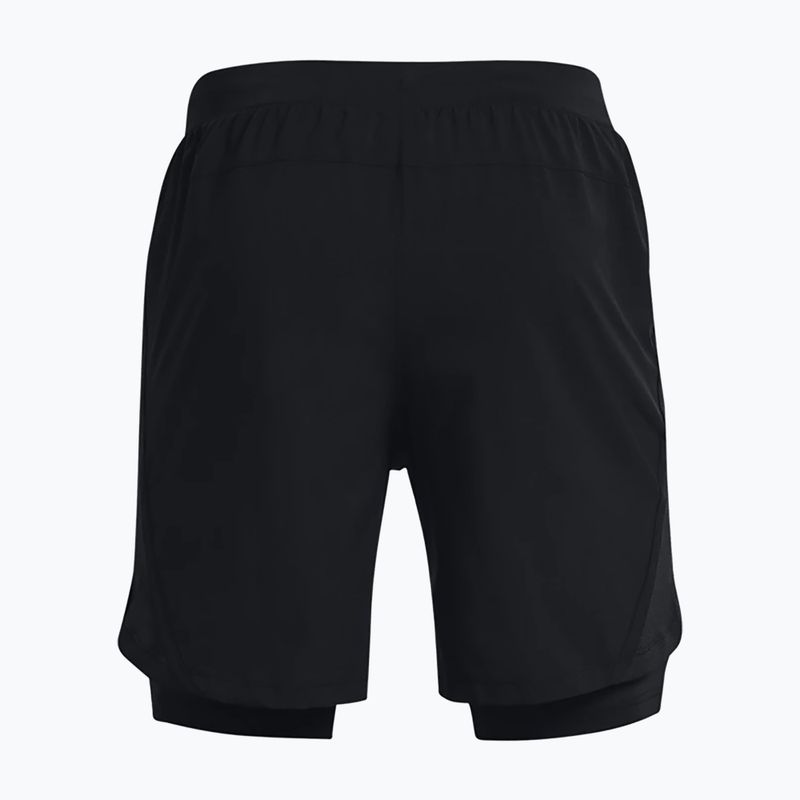 Under Armour Launch Sw 7'' 2N1 pantaloncini da corsa da uomo nero/nero/riflettente 2