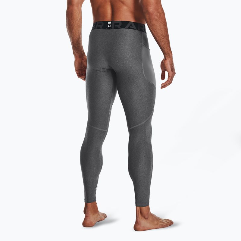 Leggings da allenamento Under Armour HeatGear carbon heather/nero per uomo 3