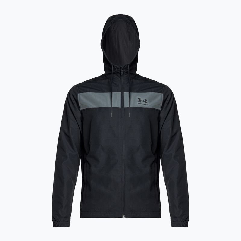 Under Armour Sportstyle Windbreaker giacca da allenamento da uomo nero/grigio campo/nero