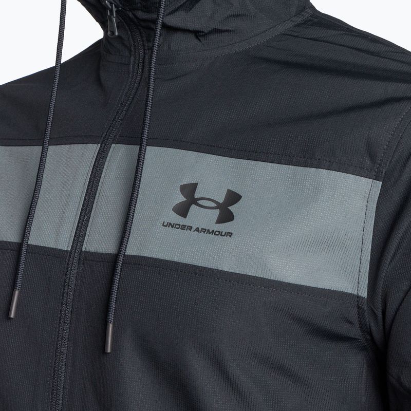 Under Armour Sportstyle Windbreaker giacca da allenamento da uomo nero/grigio campo/nero 3