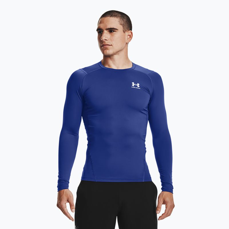 Under Armour HG Armour Comp royal/bianco a maniche lunghe da allenamento da uomo