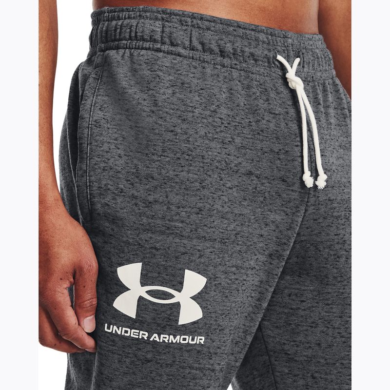 Pantaloni Under Armour Ua Rival Terry Jogger da uomo grigio pece, erica chiara/bianco anice 4