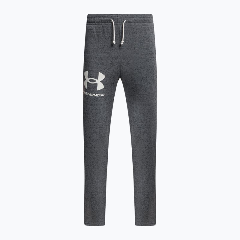 Pantaloni da allenamento Under Armour UA Rival Terry da uomo grigio pece/bianco chiaro