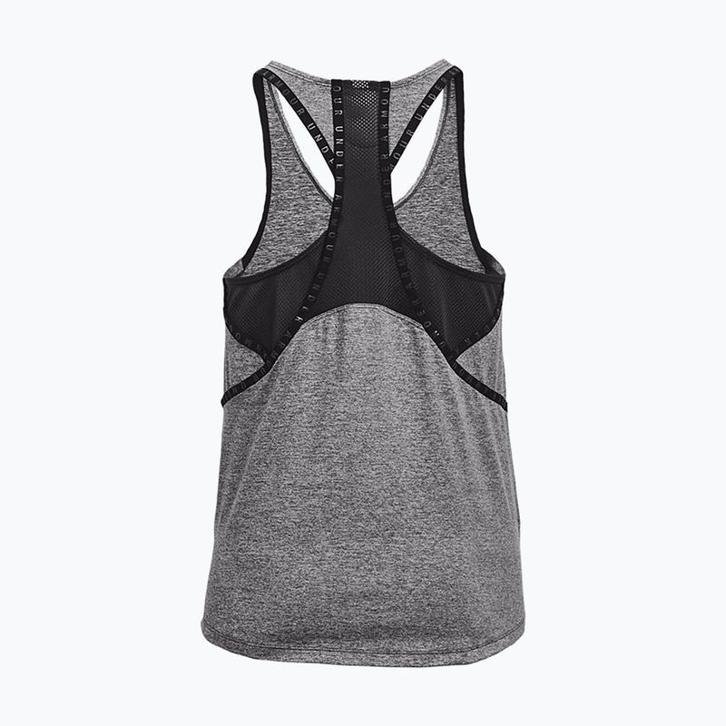 Under Armour UA Knockout Mesh Back Tank canotta jet gray light heather/nero/nero da donna per allenamento 6