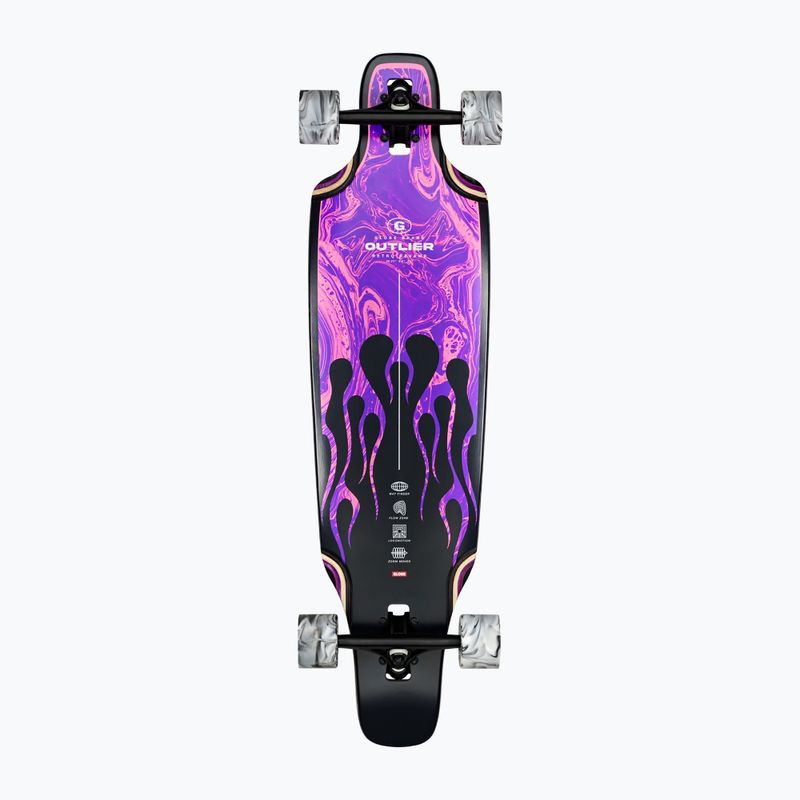 Longboard Globe Outlier viola con fiamme 3