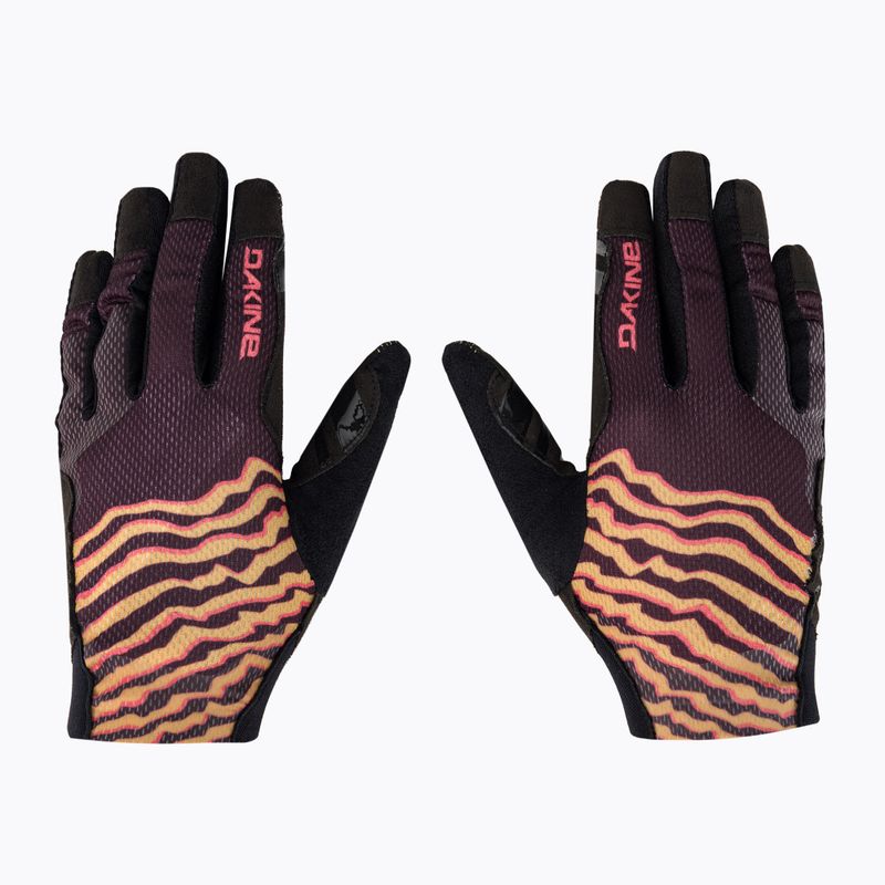 Guanti da ciclismo Dakine Covert ocra a righe/port da donna 3