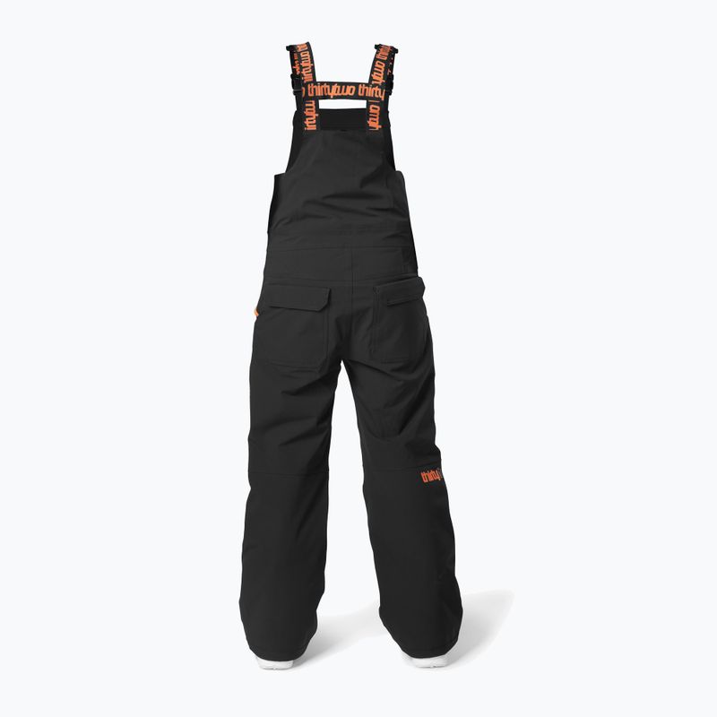 Pantaloni da snowboard per bambini ThirtyTwo Youth Basement Bib nero/arancio 2