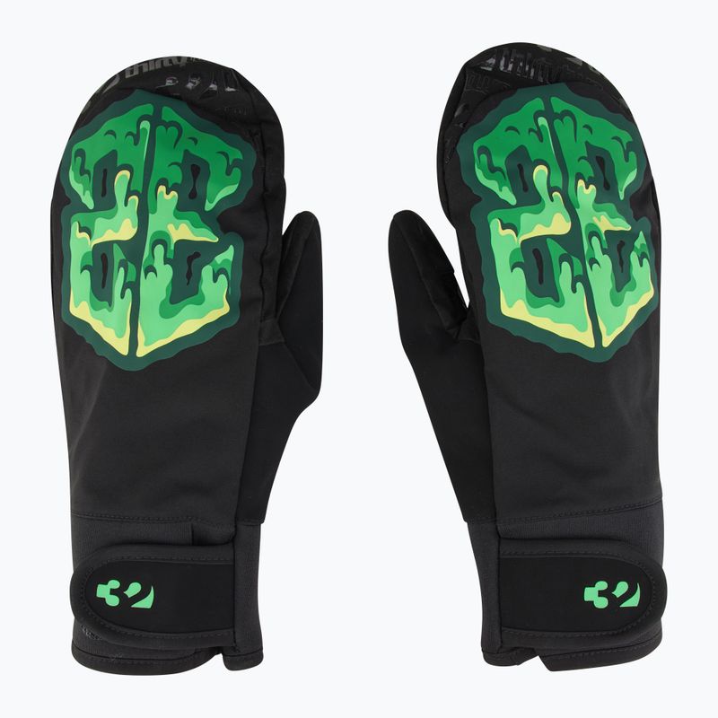 Guanto da snowboard da uomo ThirtyTwo Gateway Mitt nero/verde 2