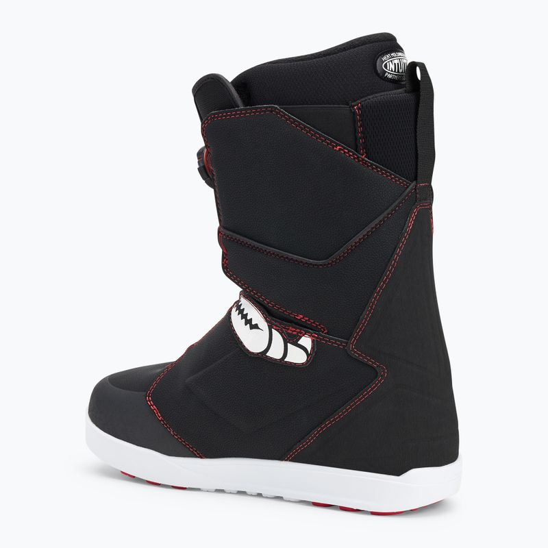 Scarponi da snowboard ThirtyTwo Lashed Double Boa Crab Grab '24 nero/bianco/rosso da uomo 2