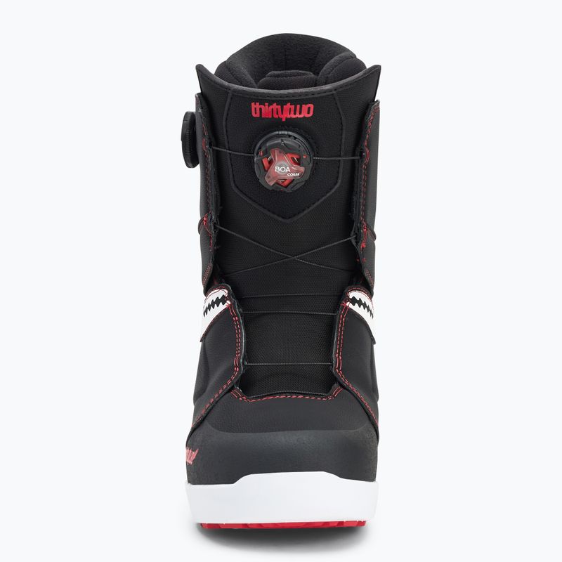 Scarponi da snowboard ThirtyTwo Lashed Double Boa Crab Grab '24 nero/bianco/rosso da uomo 3