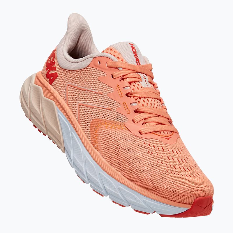 Scarpe da corsa da donna HOKA Arahi 5 cantalupo/peonia argentata 8