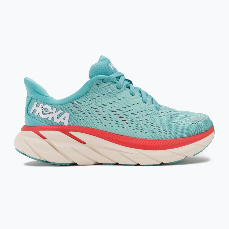 Scarpe da corsa da donna HOKA Clifton 8 Wide aquarelle/eggshell blue 2