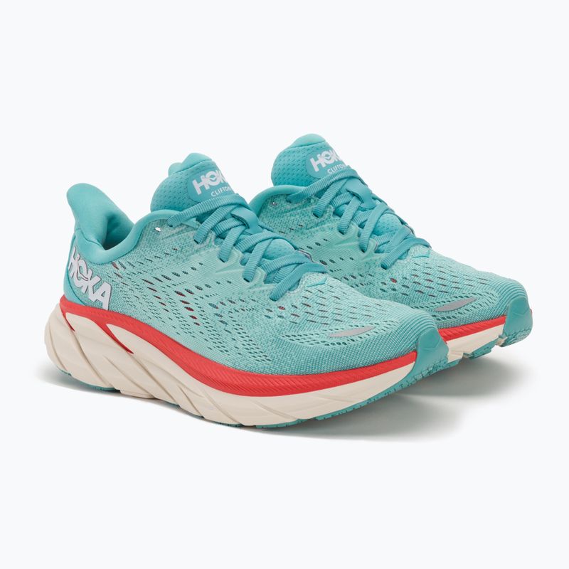 Scarpe da corsa da donna HOKA Clifton 8 Wide aquarelle/eggshell blue 4