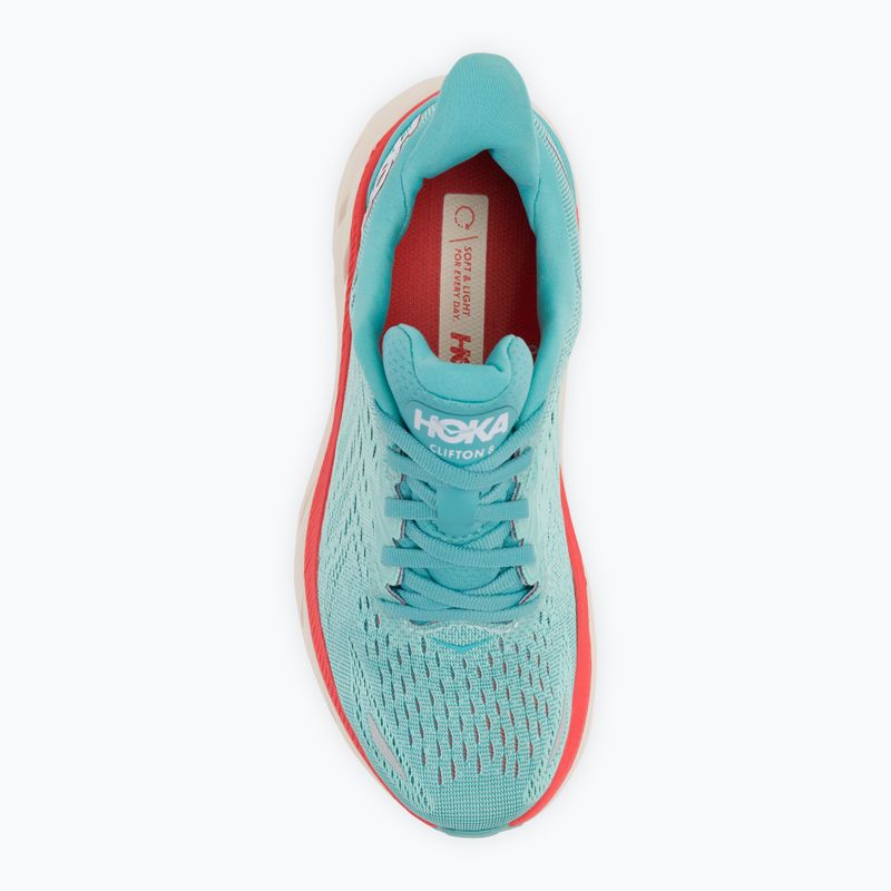 Scarpe da corsa da donna HOKA Clifton 8 Wide aquarelle/eggshell blue 6