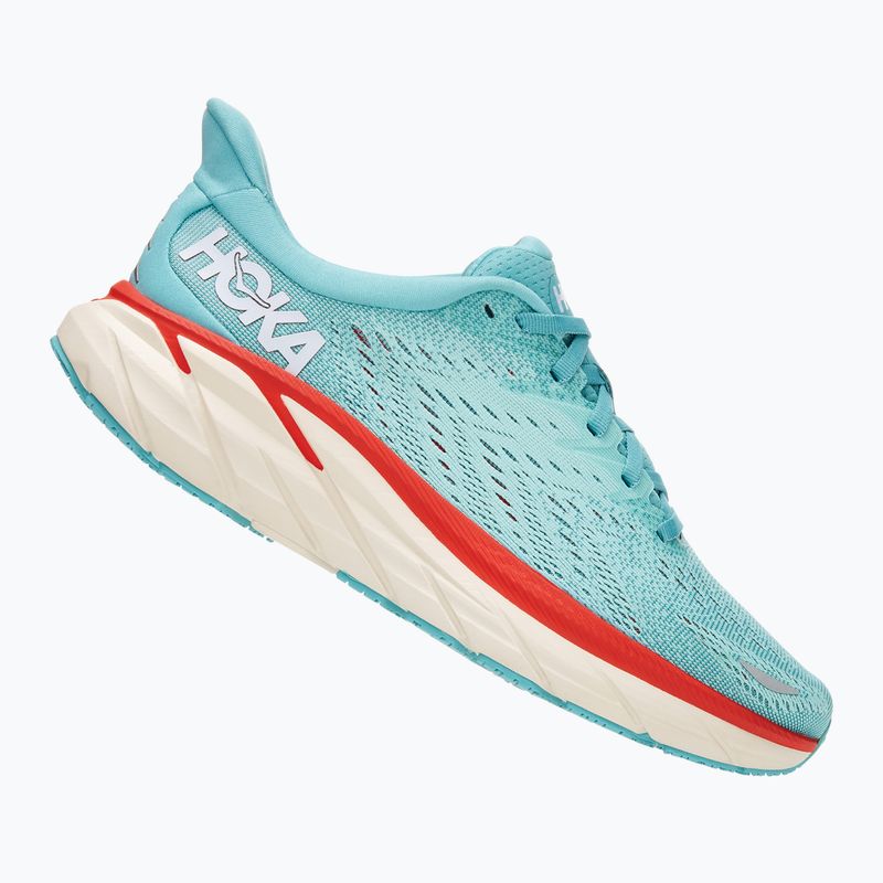 Scarpe da corsa da donna HOKA Clifton 8 Wide aquarelle/eggshell blue 7