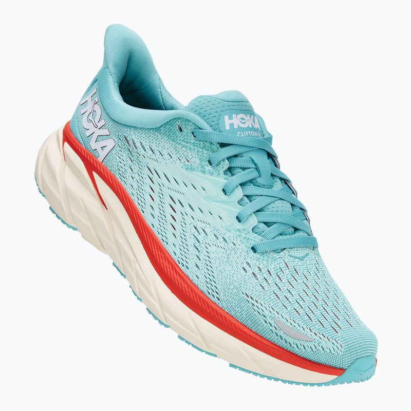 Scarpe da corsa da donna HOKA Clifton 8 Wide aquarelle/eggshell blue 8