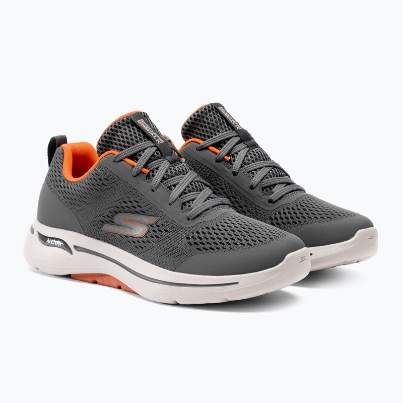 Scarpe da uomo SKECHERS Go Walk Arch Fit Idyllic carbone/bianco/arancio 4