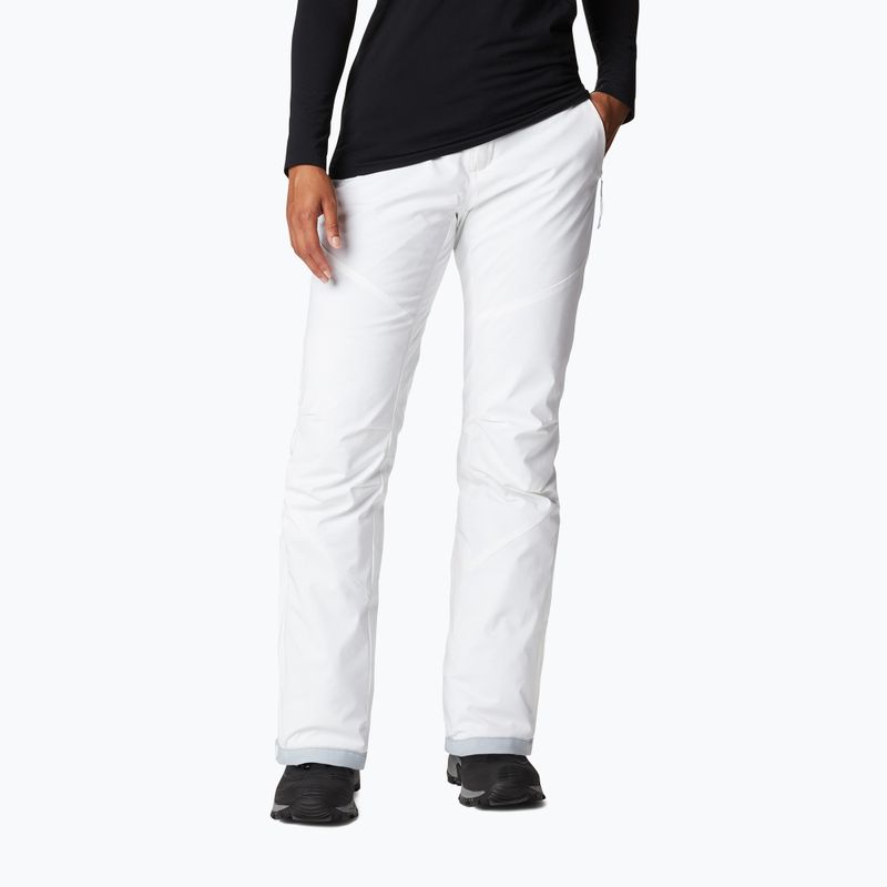 Pantaloni da sci da donna Columbia Backslope II Insulated bianco