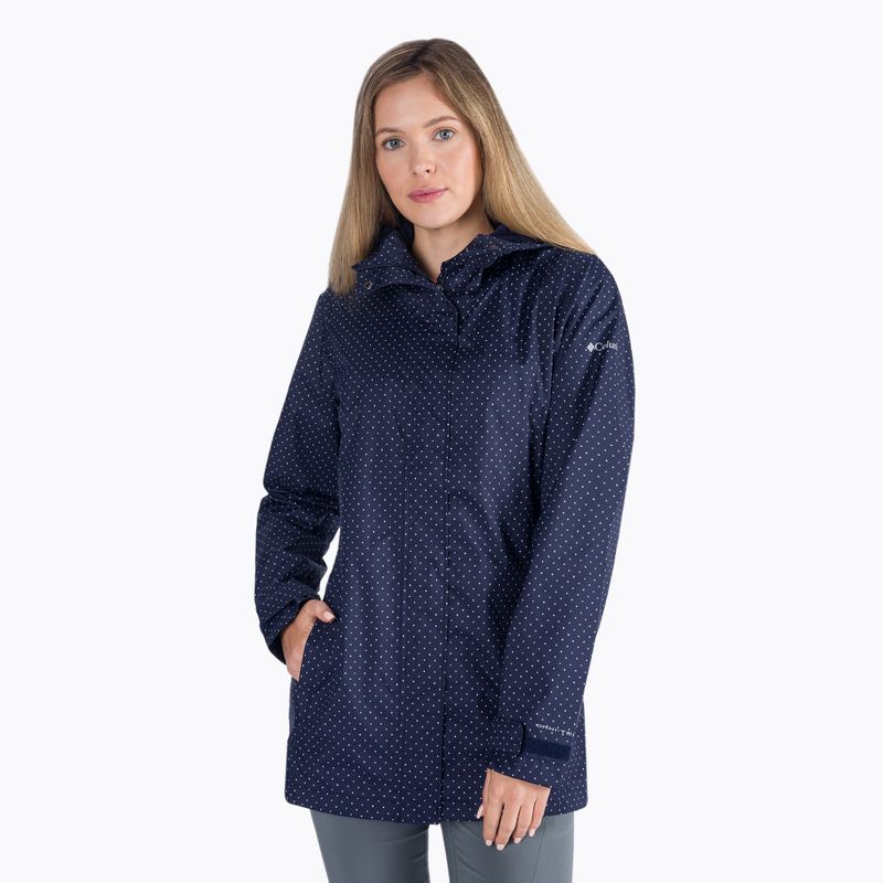 Columbia Splash A Little II giacca da pioggia da donna con stampa a pois spaziali notturni