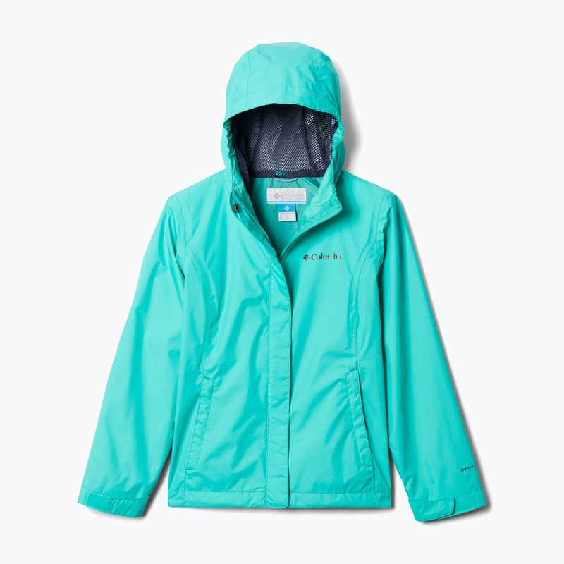Giacca da pioggia Columbia Arcadia turchese elettrico per bambini 6