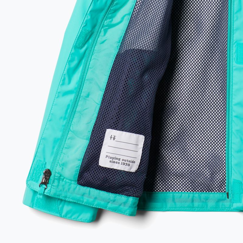 Giacca da pioggia Columbia Arcadia turchese elettrico per bambini 8