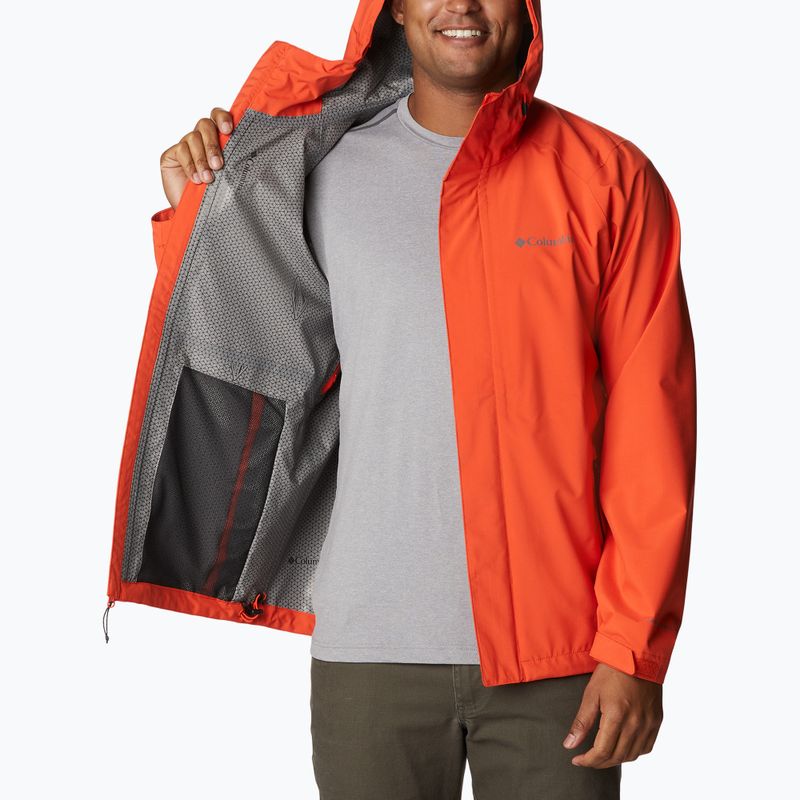 Giacca da pioggia Columbia Earth Explorer da uomo, rosso quarzo 10