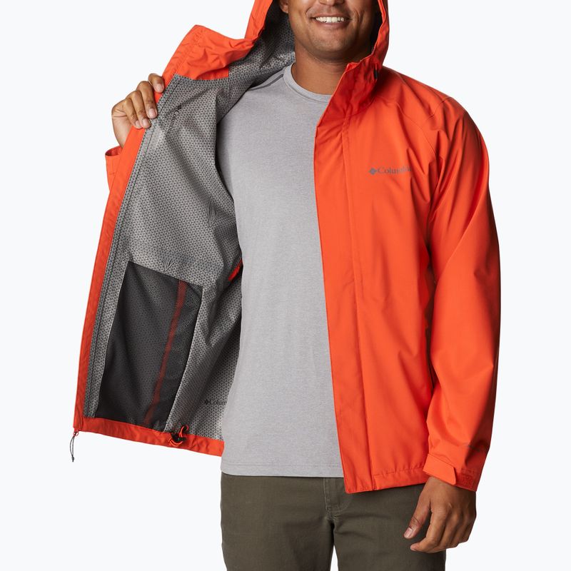 Giacca da pioggia Columbia Earth Explorer da uomo, rosso quarzo 9