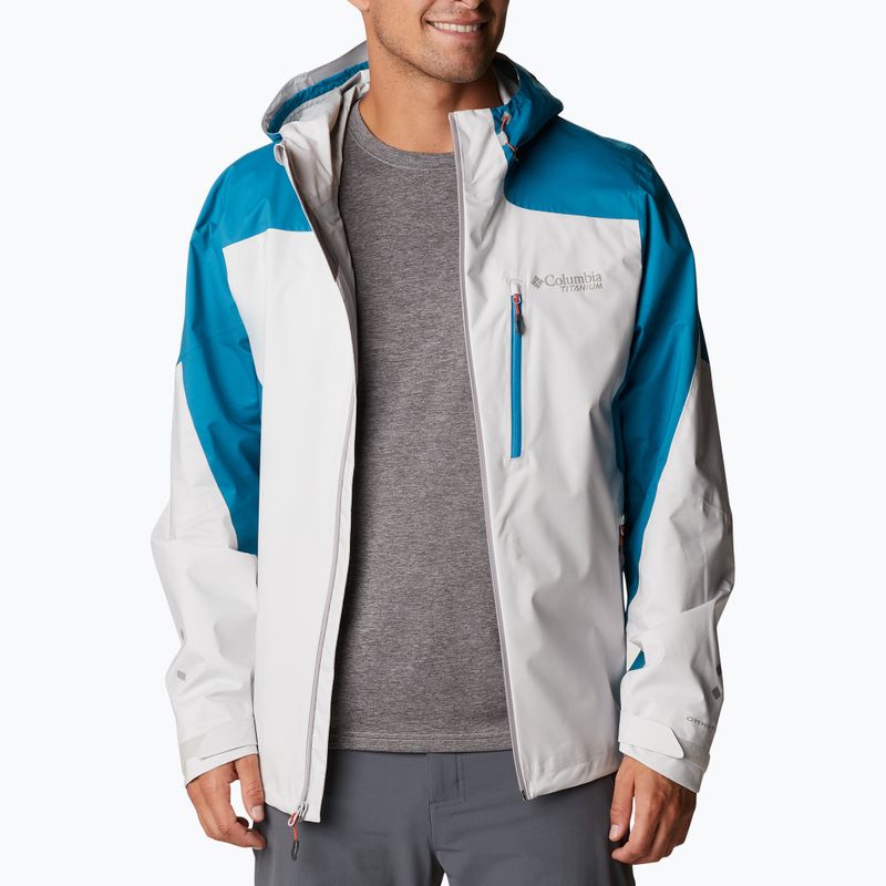 Giacca da pioggia Columbia Titan Pass 2.5L da uomo grigio nimbus/marino scuro 4