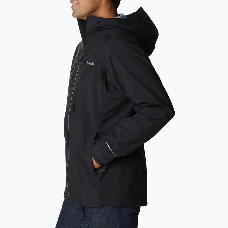 Giacca da pioggia Columbia Peak Creek uomo nero 2