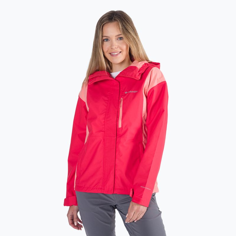 Giacca da pioggia Columbia Hikebound donna rosso ibisco/corallo reef