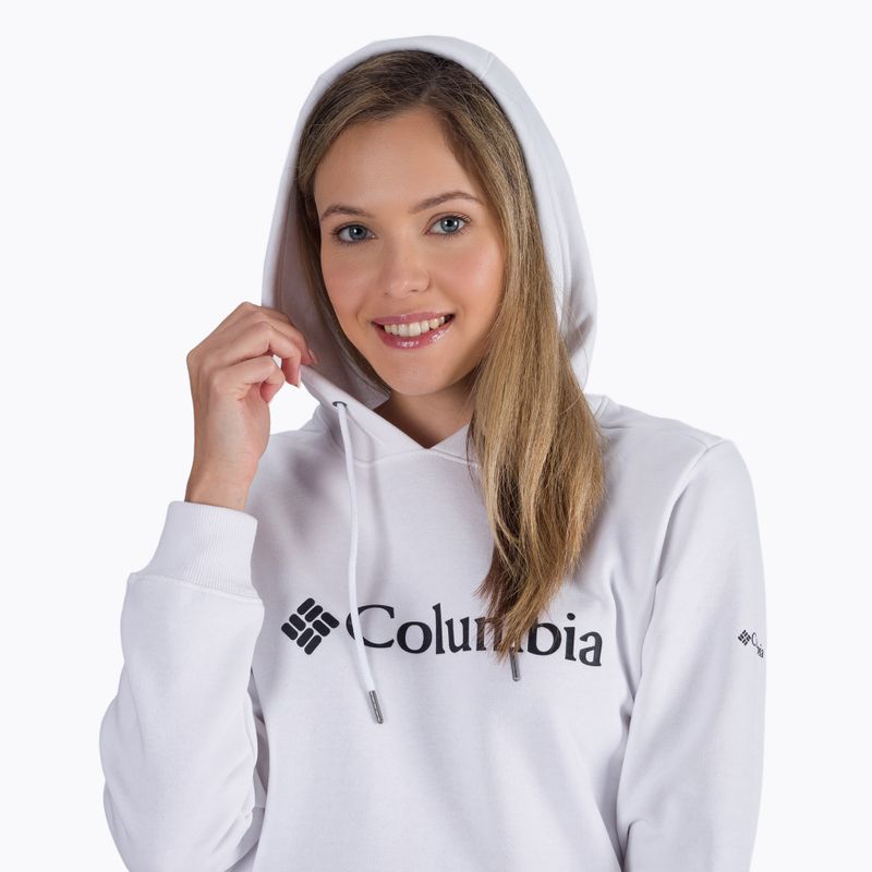 Felpa trekking donna Columbia Logo Hoodie bianco 4