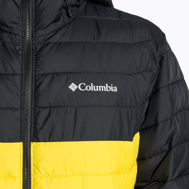 Piumino Columbia Powder Lite Hooded laser lemon/nero da uomo 3