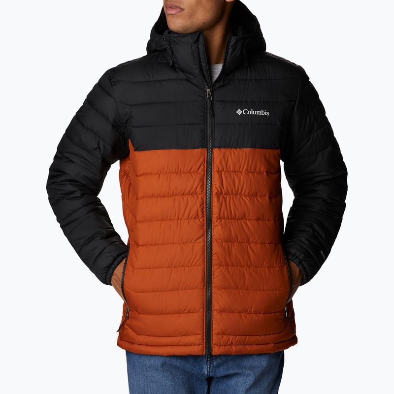 Columbia Powder Lite Piumino da uomo con cappuccio caldo rame/nero 6