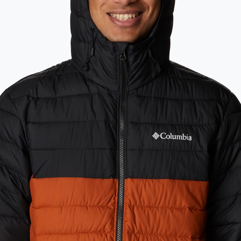 Columbia Powder Lite Piumino da uomo con cappuccio caldo rame/nero 10