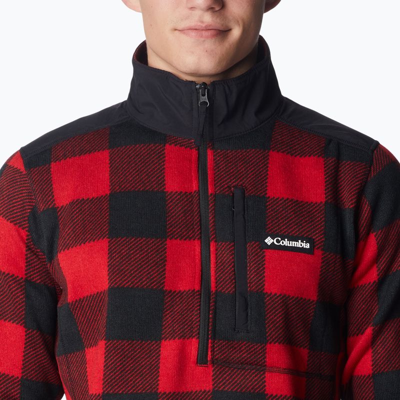 Felpa da trekking Columbia Sweater Weather II Printed mountain red check print da uomo 4